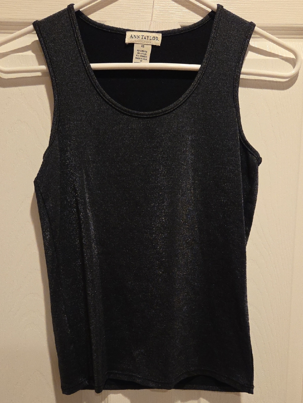 Ann Taylor Black Shimmery Tank Top